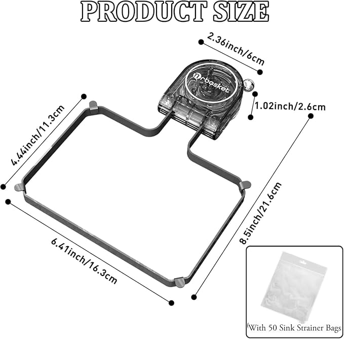 Kitchen Sink Strainer with Filter Mesh Bag, Food Waste Filter Basket, Suction - Image 2