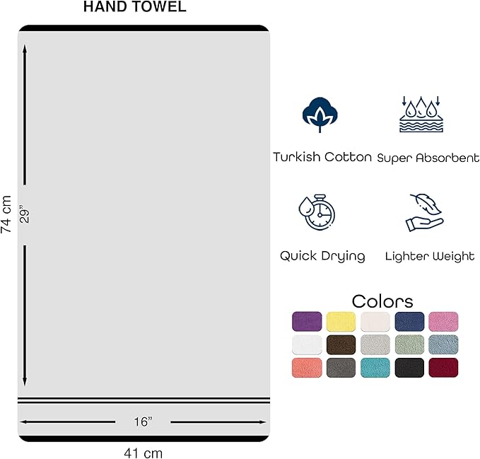 Hawmam Linen White Hand Towels for Bathroom, 16x29 Inch, Premium Turkish Cotton - Image 7