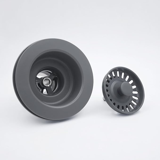 3-1/2 Inch Polymer Urban Gray Sink Drain Assembly - Image 3