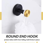 APLusee Black Gold Robe Towel Hook, Stainless Steel Coat Hanger, Clothes Holder - Image 3