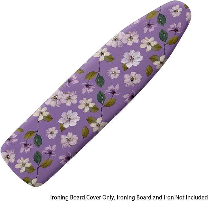 Purple Flower Ironing Board Cover and Pad Cover - Image 6