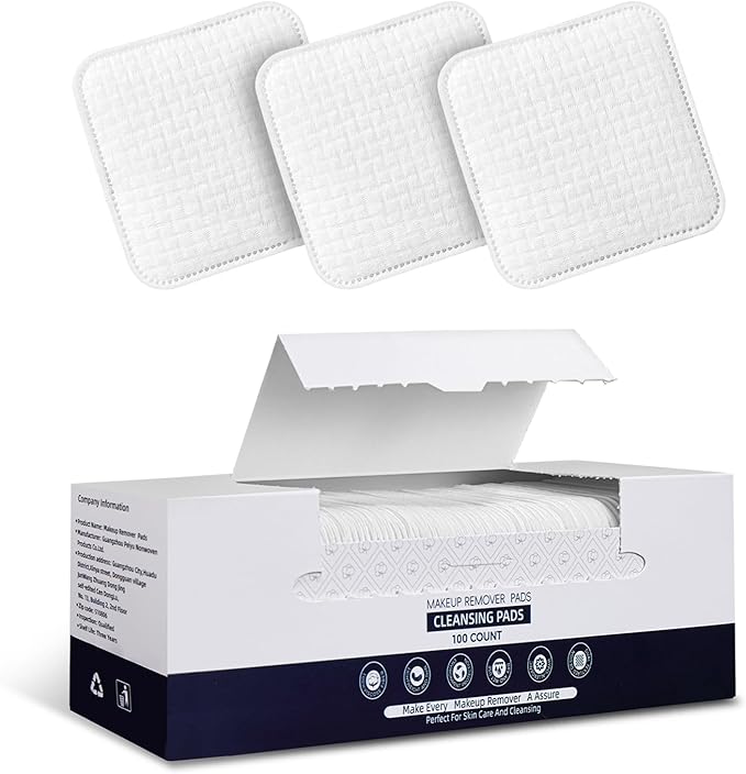 Premium Natural Pure Cotton Pads, Soft & Lint-Free Upgraded Edge Stitching by Unknown