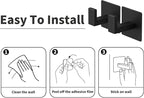 RUIGPRO Towel Hooks Adhesive No Drill, 2 Pack Matte Black Metal Hooks, Right - Image 6
