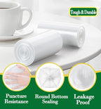 Hommaly 2 Gallon120 pcs Small Clear Trash Bags, Strong 1.8 Gallon Garbage Bags - Image 4