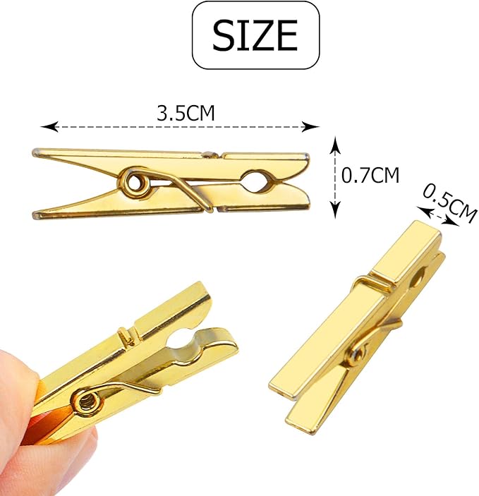 Jdesun 50 Pieces Photo Clips, Mini Plastic Picture Paper Clip Clothespins Peg - Image 3