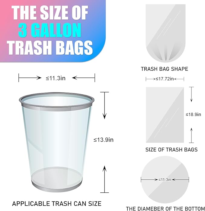 Small Trash Bags 3 Gallon -150 Count Mini Garbage Bags Unscented, 12 Liter - Image 4