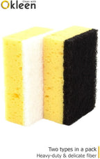 Yellow Multi Use Scrub Sponge. Made in Europe. 9 Pack, 4.3x2.8x1.4 inches. - Image 6