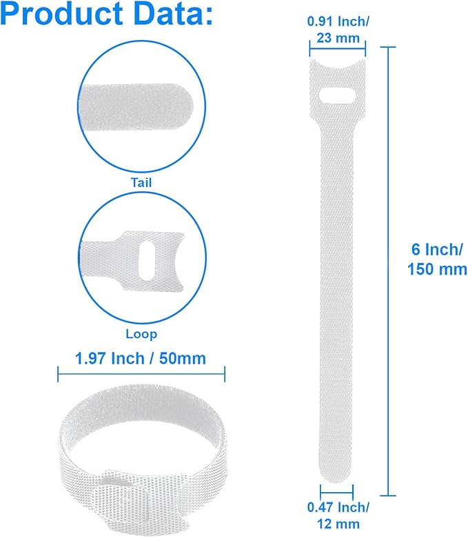 60 PCS 6 Inches Reusable Cable Ties, Wire Ties, Cord Organizer, Cable Organizer - Image 4