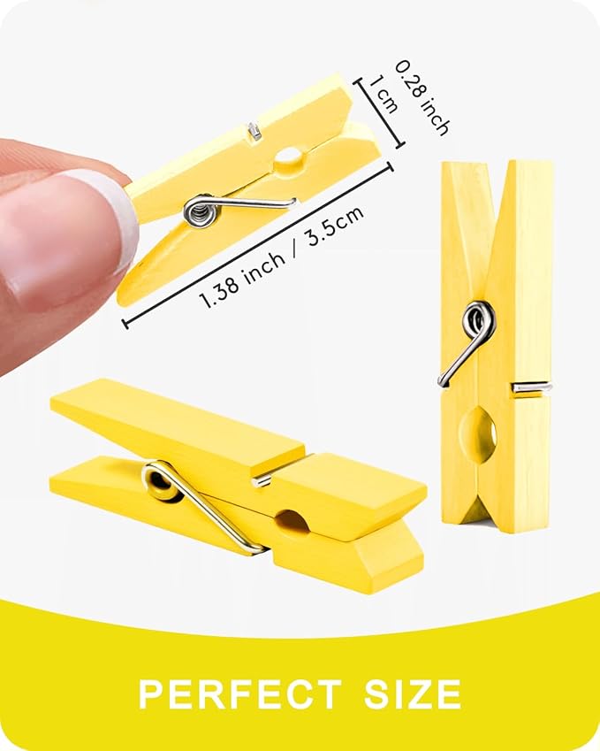 Mini Clothes Pins Wooden Colored Small Clothespins - Image 3