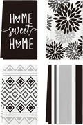 Artoid Mode Black Stripes Home Sweet Home Boho Halloween Kitchen Towels Dish by ArtoidMode