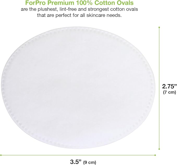 ForPro Premium 100% Cotton Ovals, Ultra-Plush Extra-Absorbent Lint-Free 3" - Image 3