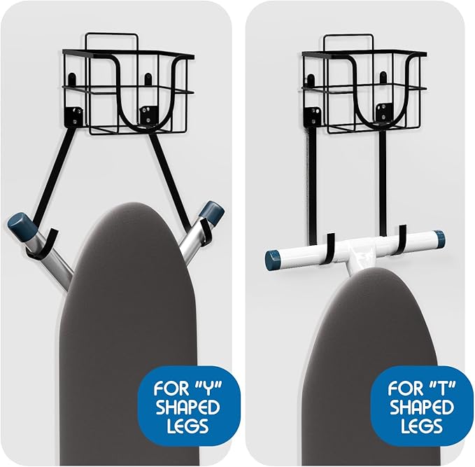 Ironing Board Holder Wall Mount & Over The Door Hanger, Laundry Room Ironing - Image 4