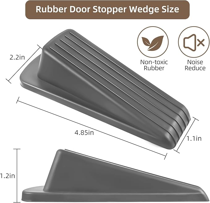 Door Stoppers for Bottom of Door on Floor, Premium Rubber Door Stopper Wedge - Image 2
