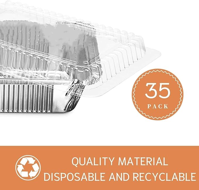 8x8 Aluminum Pans with Clear Plastic Lids - Image 3