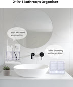 KONE Clear Toothbrush Holders for Bathroom, 2 Cups Wall Mounted, Dry & Wet - Image 6