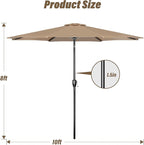 Simple Deluxe 9' Patio Umbrella Outdoor Table Market Yard Umbrella with Push Button Tilt/Crank - Image 6