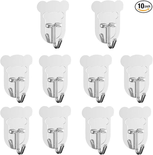 10 Pcs Heavy Duty Adhesive Hooks 10lb Max by gsplmm