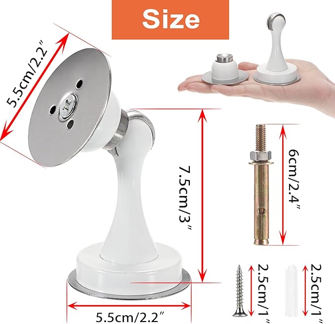 Sumnacon Magnetic Door Stopper, Heavy Duty Stainless Steel Door Stop Holder Come - Image 3