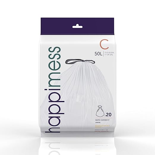 happimess HPM3000C-WHITE 13.2 Gallon Kitchen Drawstring Trash Bags, Trash Can - Image 9