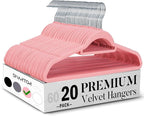 Smartor Pink Velvet Hangers 20 Pack, Space Saving Clothes Hanger by Smartor