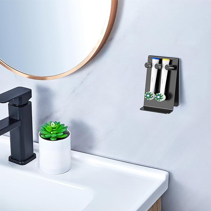 Electric Toothbrush Head Holder Adhesive or Tabletop, Tooth Brush Holder - Image 3