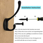IBosins 10 Pack Dual Coat Hooks Wall Mounted - Image 4