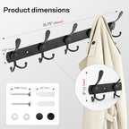 Black Wall Mounted Coat Rack – L-Shaped Towel Rack - Image 4