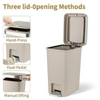 Small Bathroom Trash Can with Lid and 3 Rolls Trash Bags, Step Pedal - Image 3