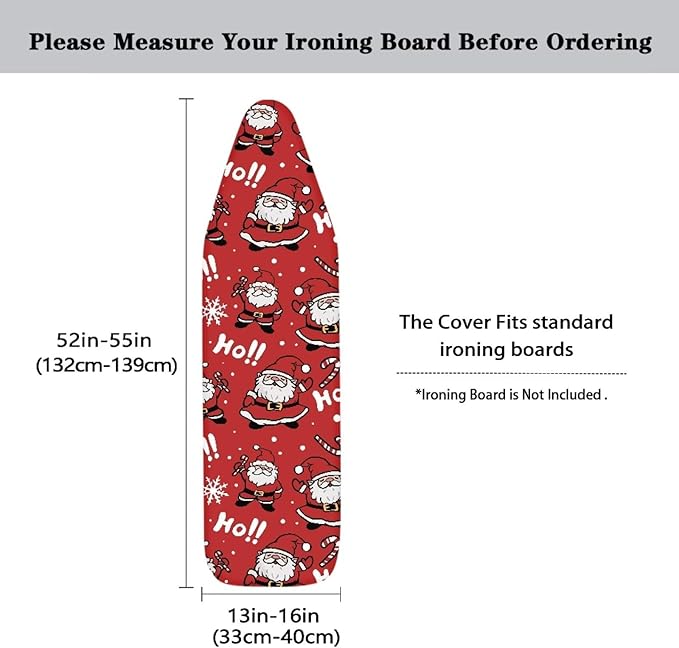 ZDCUSTOM HoHoHo Santa Claus Ironing Board Cover Christmas Theme 52"x13" Iron - Image 5