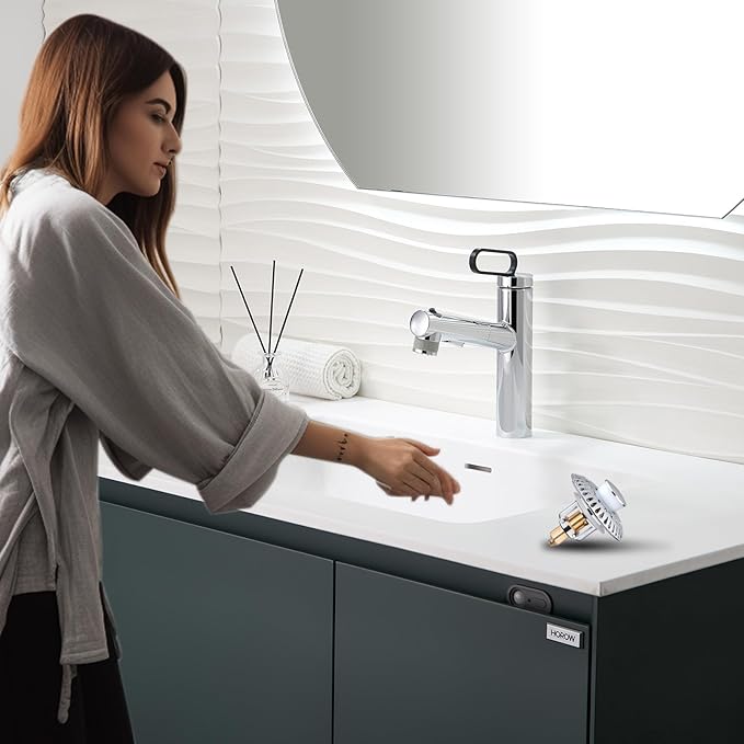 Bathroom Sink Stopper for 1.06"-1.65" Drain Holes, 2 in 1 Bath Sink Drain - Image 2