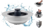 Hibbent Upgraded 3 in 1 Kitchen Sink Drain Strainer and Stopper Combo, by Hibbent