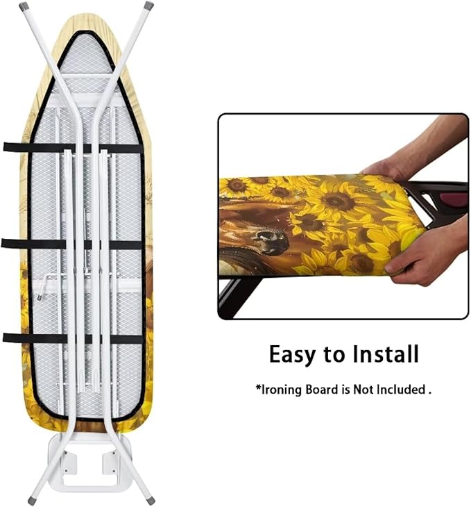 Sunflower Horse Ironing Board Cover Heat Reflective Anti-dust, Soft Fabric Cover - Image 4
