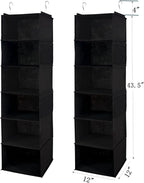 6 Shelves Hanging Closet Organizer, 2 Pack Hanging Storage - Image 3