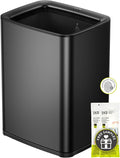 EKO Laguna 2.6 Gallon/10L Matte Black Stainless Steel Open Top Trash Can by EKO