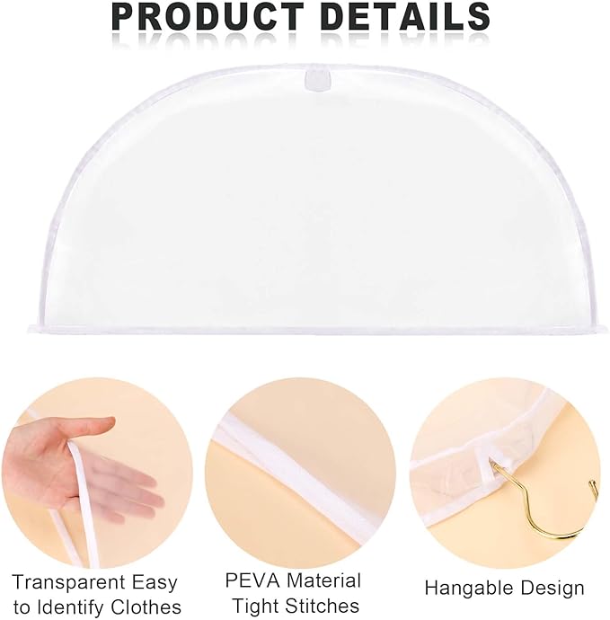 4 Pack Clear Clothing Hanger Shoulder Covers - Image 7