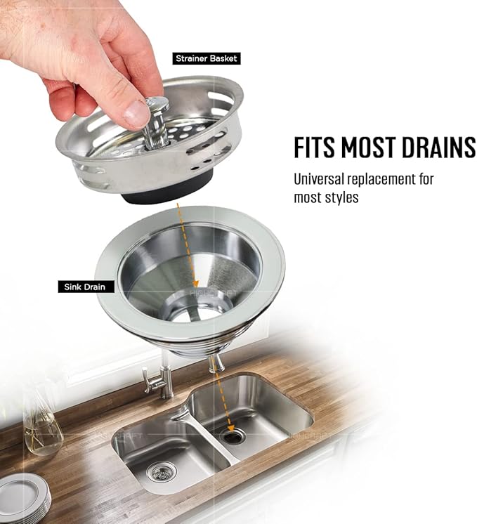 Highcraft 9843 Stainless Steel Kitchen Sink Strainer Basket-Replacement - Image 6