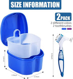 2 Pack Denture Bath Case Cup Box Holder Storage Container - Image 2