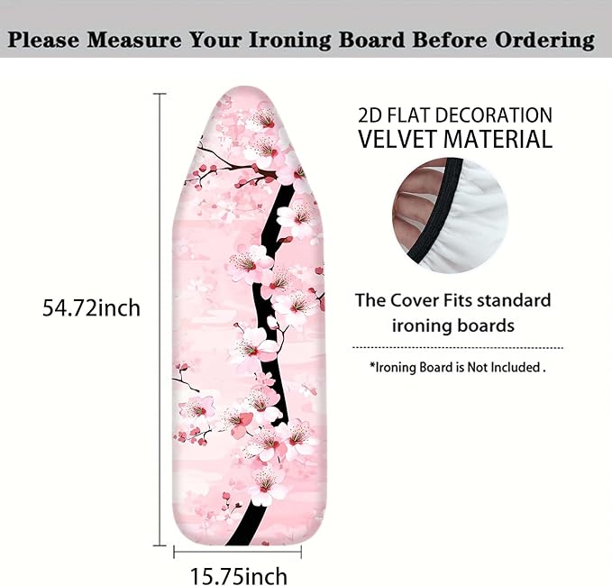 Nuxovilar Pink Cherry Blossom Ironing Board Cover, 15 * 54inch, Fit Most - Image 4