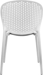 2xhome Set of 3 Patio Dining Chairs | Modern Stackable Outdoor Pool Side Chair | Weather Resistant Plastic for Yard, Porch, Balcony, Kitchen, White - Image 9