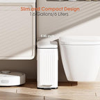 Small Bathroom Trash Can with Lid Soft Close, 6L / 1.6 Gallon Stainless Steel - Image 2
