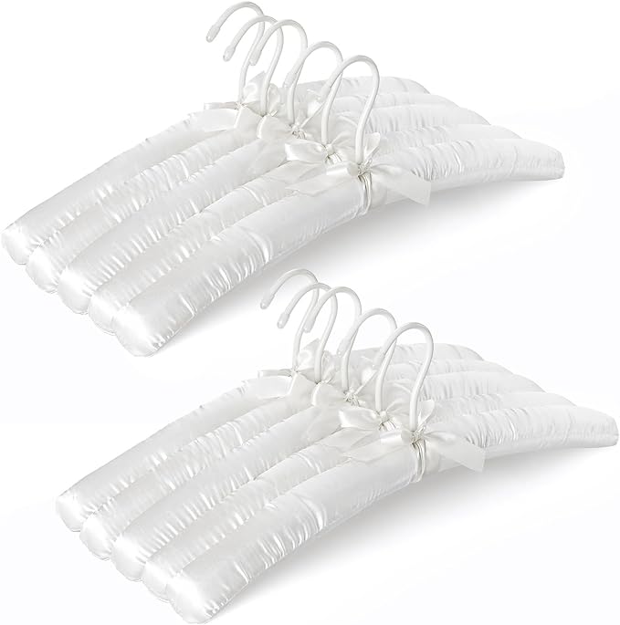 TOPIA HANGER Padded Hangers for Women Clothing, 17-inch Satin Hangers 10 Pack by TOPIAHANGER
