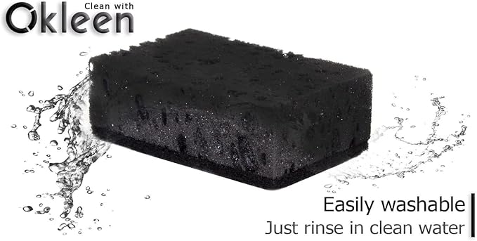 Black Multi Use Scrub Sponges. Made in Europe. 18 Pack, 4.3x2.8x1.4 inches. - Image 3