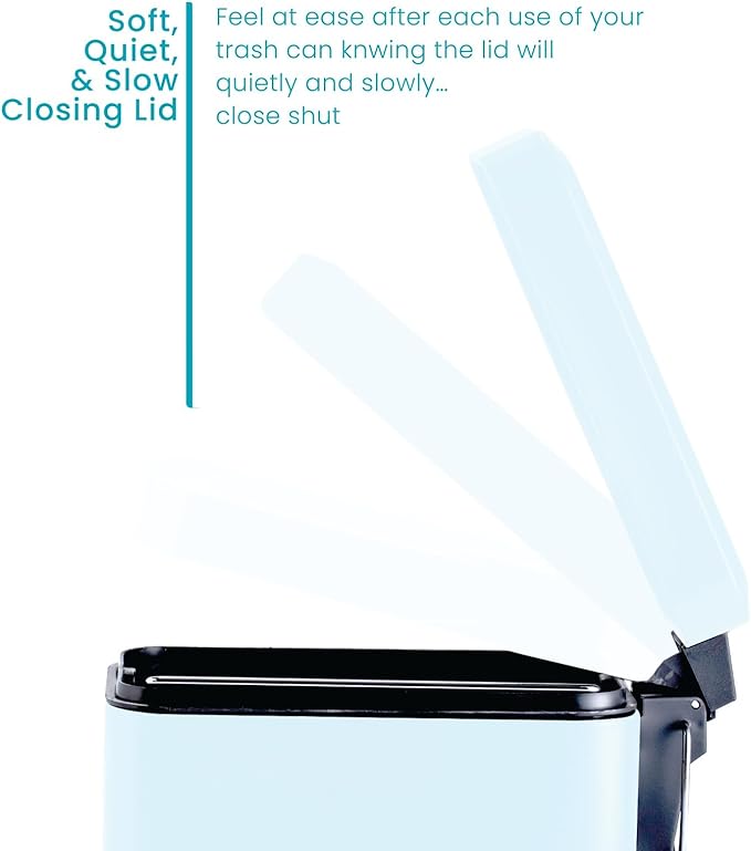 Home Zone Living 1.3 Gallon Small Bathroom Trash Can - Image 5