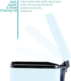 Home Zone Living 3-Pack 1.3 Gallon Small Poweder Blue Bathroom Trash Can - Image 6
