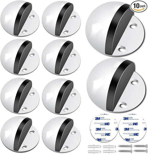 10 Pack Door Stoppers Adhesive Floor Mounted Door Stop No Drill by Gudui