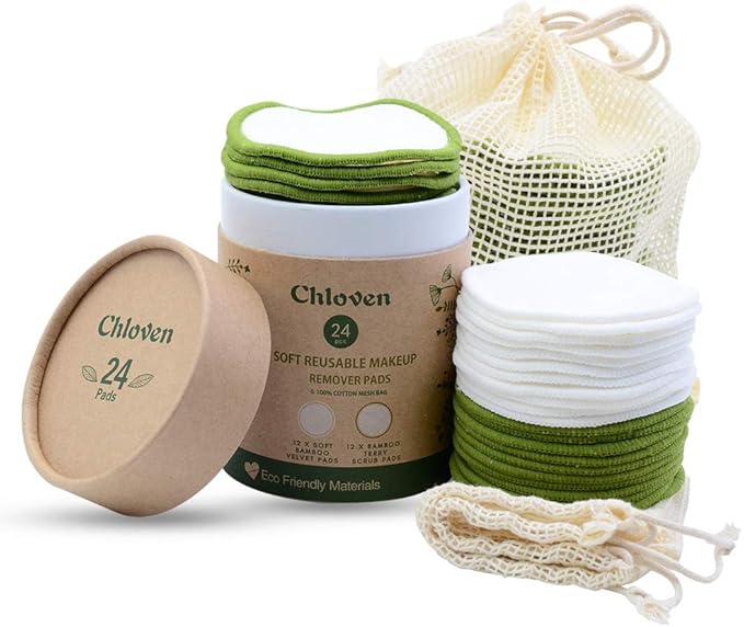 Chloven Reusable Makeup Remover Pads 24 Pack - Image 5