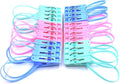 24pcs Colorful Plastic Clothes Peg Clip Pins Rope Hanging Clothesline Windproof by Unknown