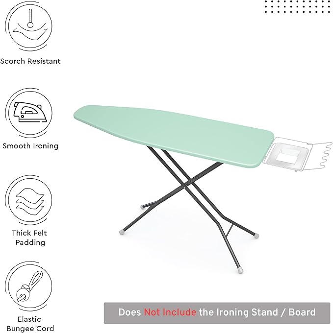 Encasa XO Ironing Board Cover and Pad 54"x15" - 4mm Felt Large Iron Board Cover - Image 2
