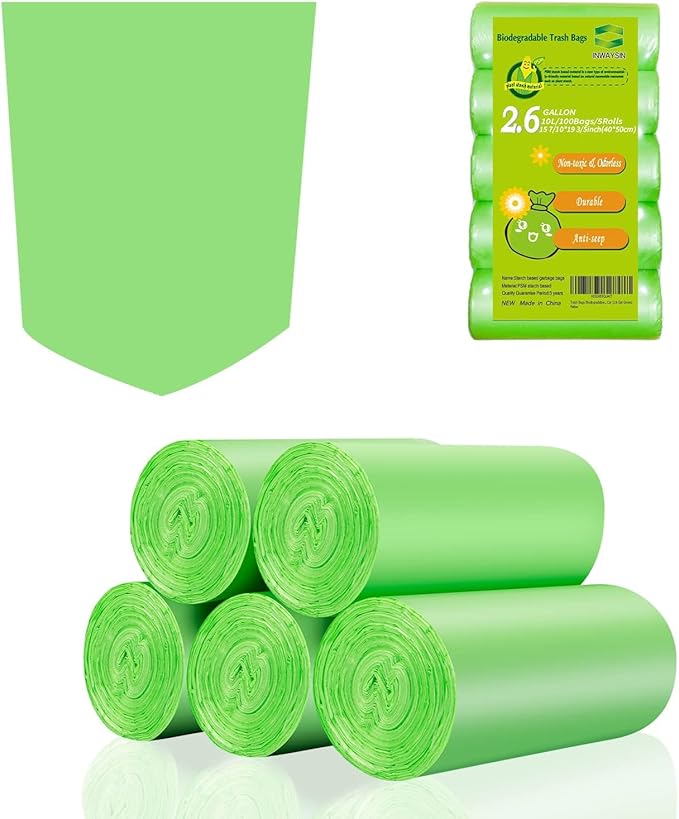 2-2.6 Gallon Trash Bags, Inwaysin Bathroom Garbage Bags, Biodegradable Small - Image 8