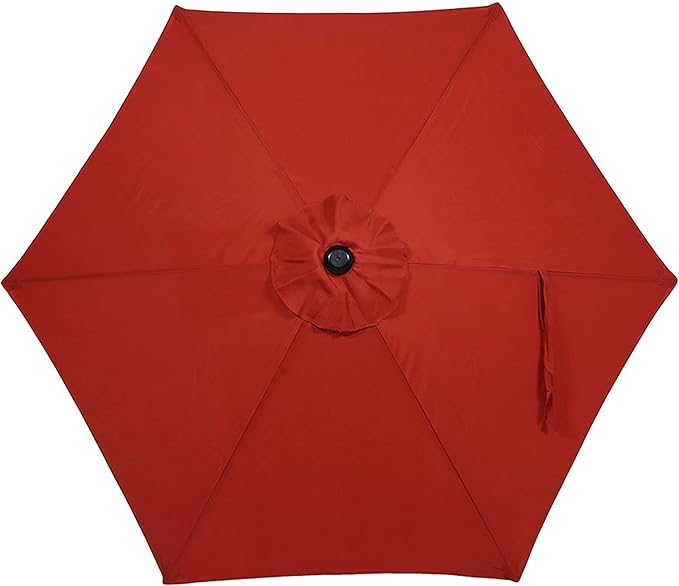 Sunnydaze Outdoor Patio Umbrella - Polyester Table Market Umbrella with Push-Button Tilt and Crank - 6 Sturdy Ribs - Burnt Orange - 7.5ft - Image 8